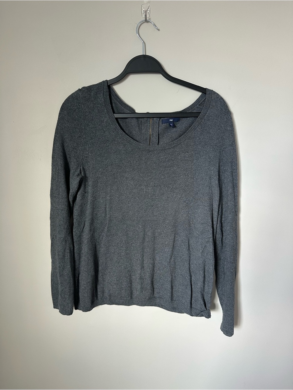 GAP Dark Gray Scoop Neck Long Sleeve Top